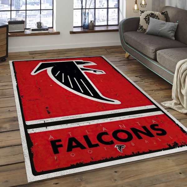 Atlanta Falcons NFL Area Rugs Retro Style Living Room Carpet Team Logo Rugs