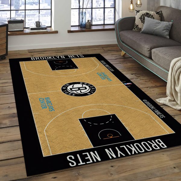 Brooklyn Nets Court Nba Basketball Carpet Living Room Rugs Rug Regtangle Carpet