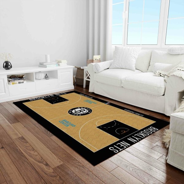 Brooklyn Nets Court Nba Basketball Carpet Living Room Rugs Rug Regtangle Carpet