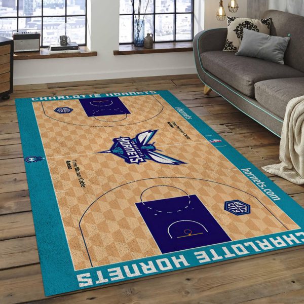 Charlotte Hornets Court Area Rug Nba Carpet Living Room Rug Regtangle Carpet