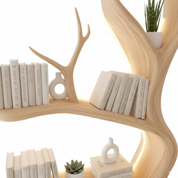 Handcrafted Vertical Wooden Bookcase - Rustic Floating Shelves & Unique Shelf Unit