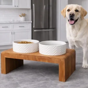 Artisan Solid Walnut Single Elevated Pet Feeder – The Intersection of Health and High Design