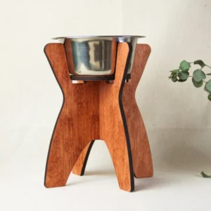 Elevated Single Wood Dog Bowl Stand – Premium Ergonomic Feeder for Large Breeds