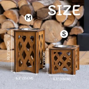 Ergonomic Single Wood Dog Feeder – The Modern Angled Elevated Stand (5)