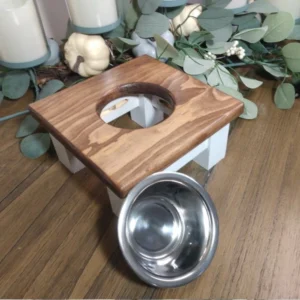 Handcrafted Farmhouse Single Dog Feeder – Custom Wood Elevated Stand for Stylish Pets