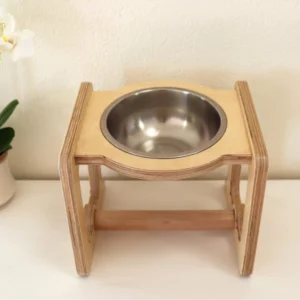 Minimalist Elevated Birch Dog Feeder – Single Bowl Stand For Ergonomic Dining (4)