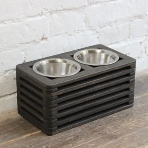 Modern Elevated Double Dog Feeder – Handcrafted Minimalist Plywood Dining Station (2)