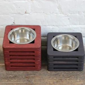Modern Single Wood Dog Bowl Stand – Elevated Minimalist Feeder for Small Pets (5)