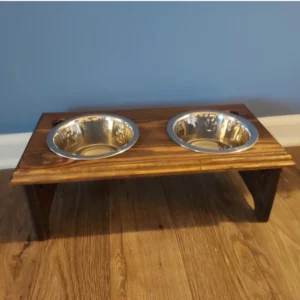 Rustic Elevated Double Dog Feeder – Handcrafted Southern Yellow Pine Dining Station
